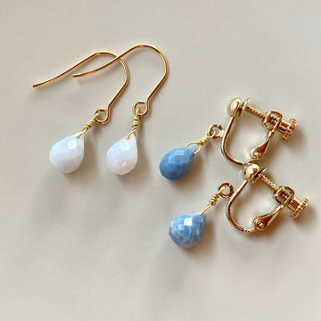 Blue Opal Short Pierces / Earrings (GOLD)