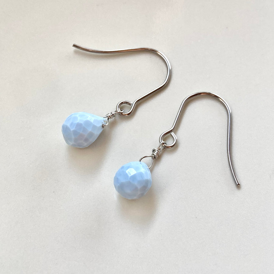 Blue Opal Short Pierces / Earrings (SILVER)