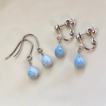 Blue Opal Short Pierces / Earrings (SILVER)