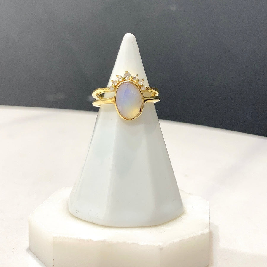 Silver Diamond Crown Ring