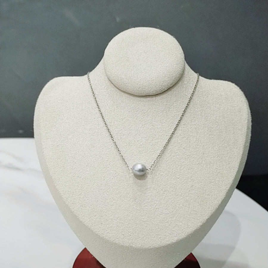 Fresh Water Ellipse Pearl Necklace