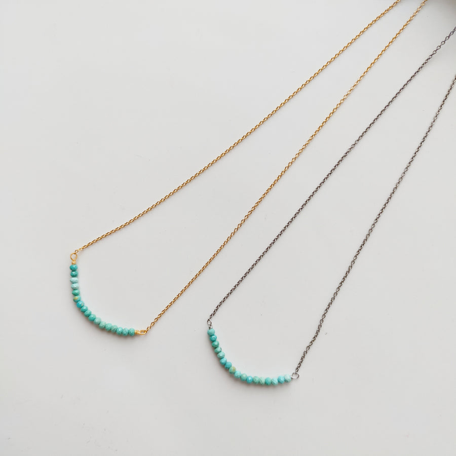 Turquoise Smiling Necklace (GOLD / SILVER)
