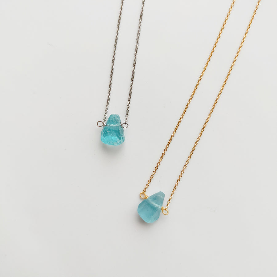 Apatite Simple Necklace (GOLD / SILVER)