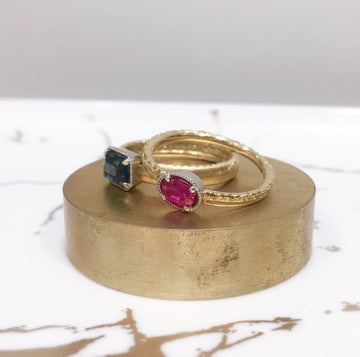 SHAFCA Ruby Gold Ring with Platinum