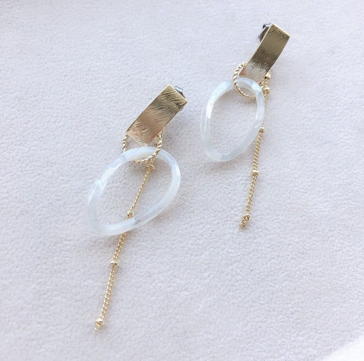Marble Hoop Long Pierces / Earrings