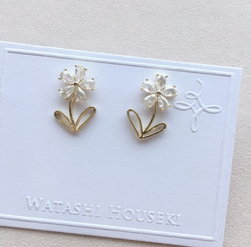 Select Flower Pierces with Zirconia