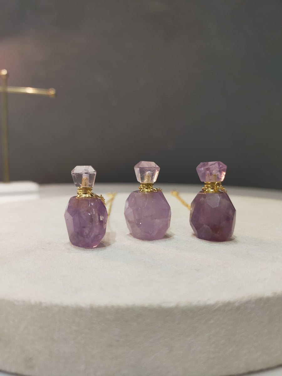 Select Perfume Bottle Necklace (M size, Amethyst)