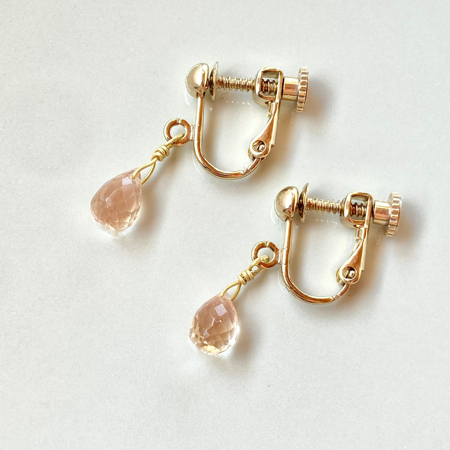 Oregon Sunstone Short Pierces / Earrings (GOLD)