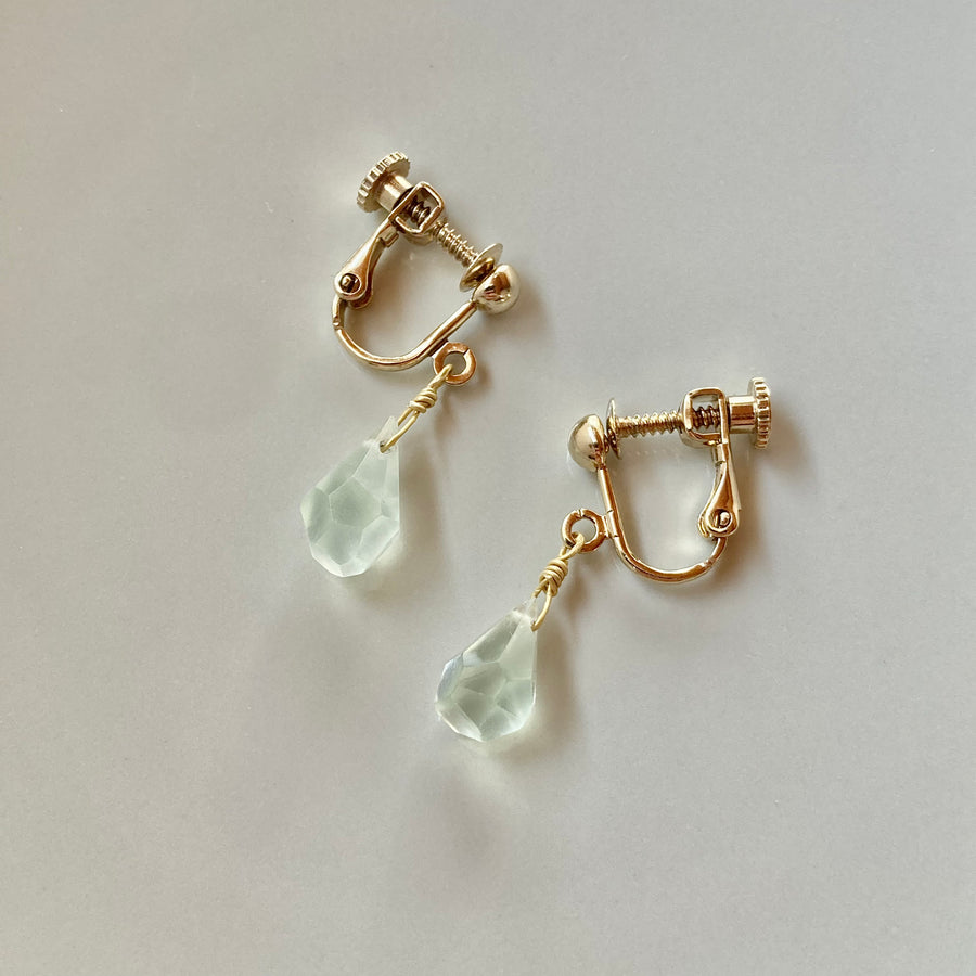 Prehnite Short Pierces / Earrings (GOLD)