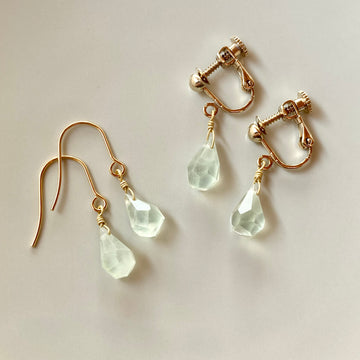Prehnite Short Pierces / Earrings (GOLD)