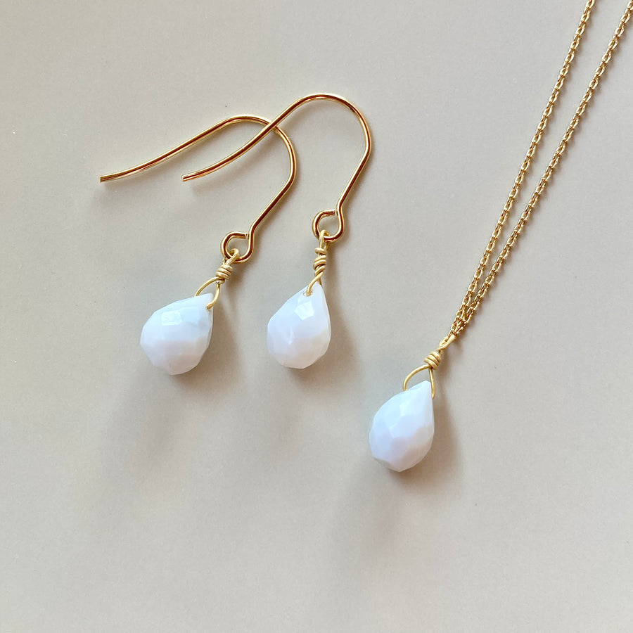 Blue Opal Short Pierces / Earrings (GOLD)