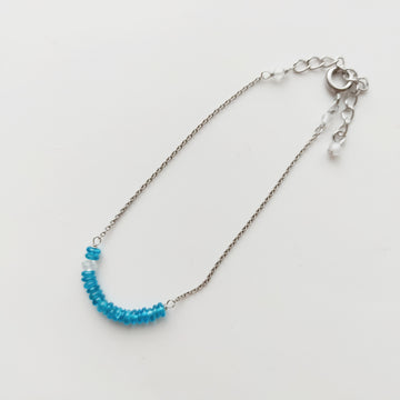 Apatite and Crystal Smiling Bracelet (SILVER)