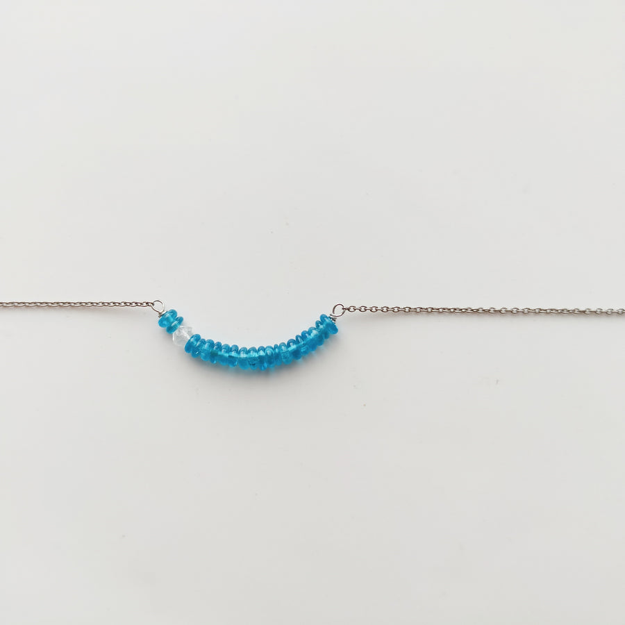 Apatite and Crystal Smiling Bracelet (SILVER)