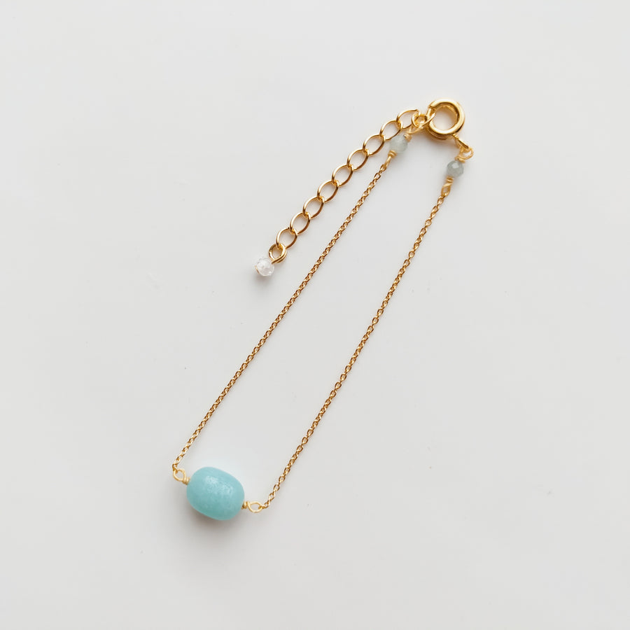 Amazonite Simple Bracelet (GOLD / SILVER)