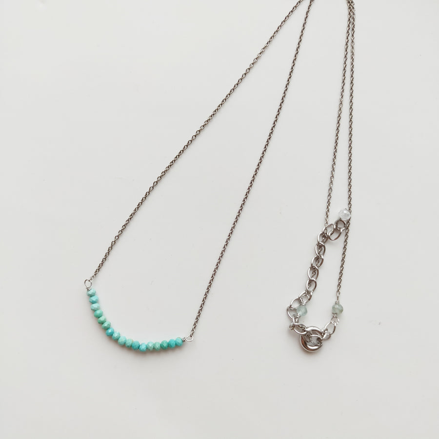 Turquoise Smiling Necklace (GOLD / SILVER)