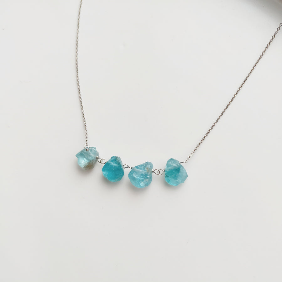 Apatite 4 Stones Necklace (GOLD / SILVER)