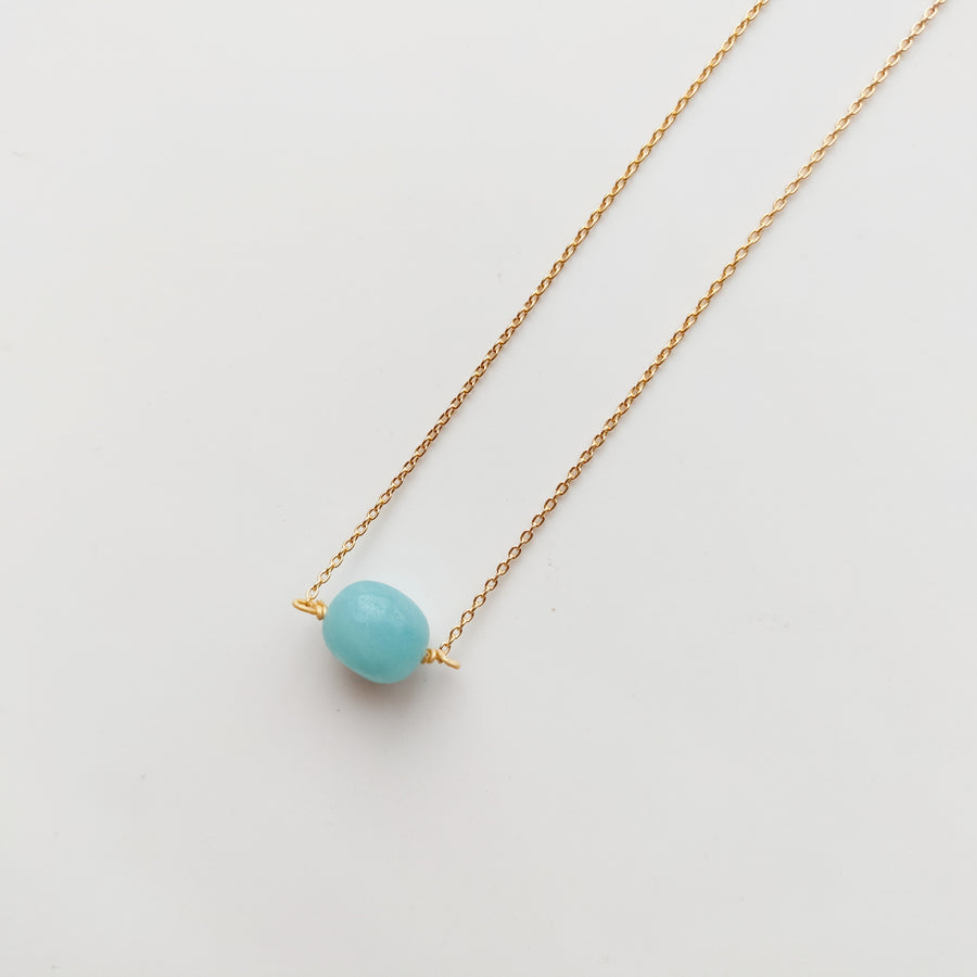 Amazonite Simple Necklace (GOLD / SILVER)