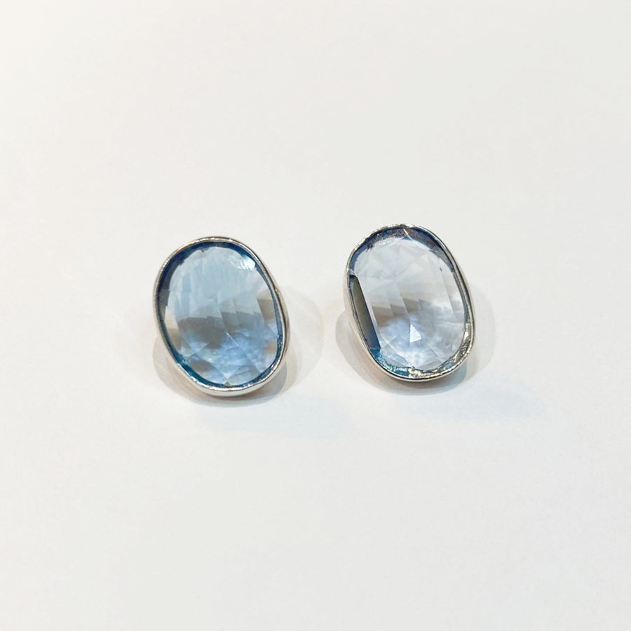 Blue Topaz Silver Pierces【Watashi India Jewels】