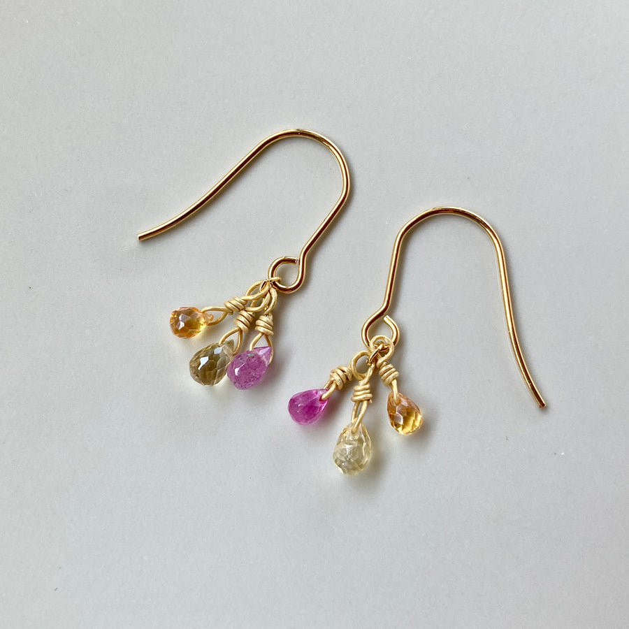 Sapphire Short Pierces / Earrings (GOLD)