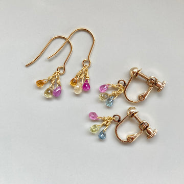 Sapphire Short Pierces / Earrings (GOLD)