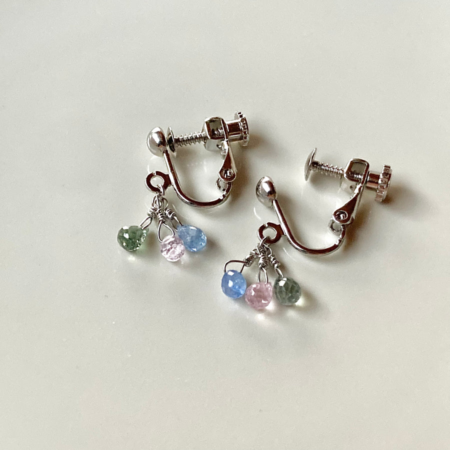 Sapphire Short Pierces / Earrings (SILVER)