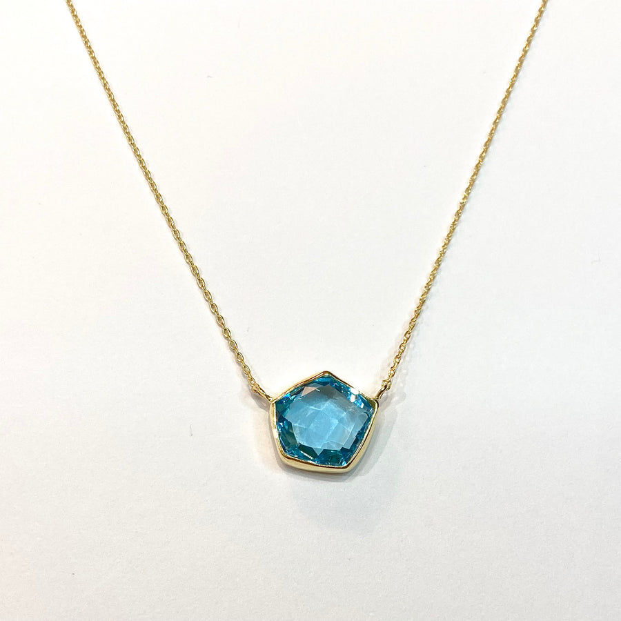 Blue Topaz Gold Necklace 【Watashi India Jewels】