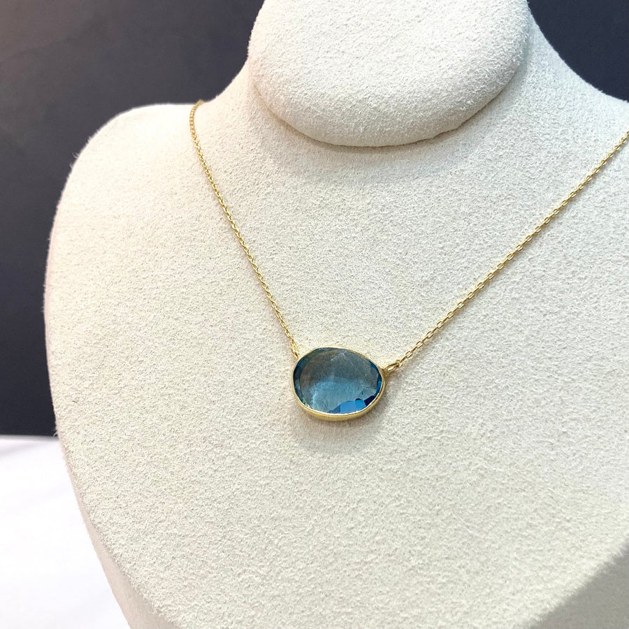 Blue Topaz Gold Necklace 【Watashi India Jewels】