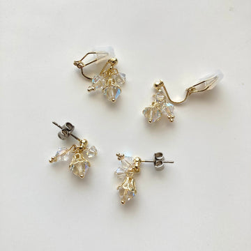 THREE SWAROVSKI Pierces / Earrings (GOLD)