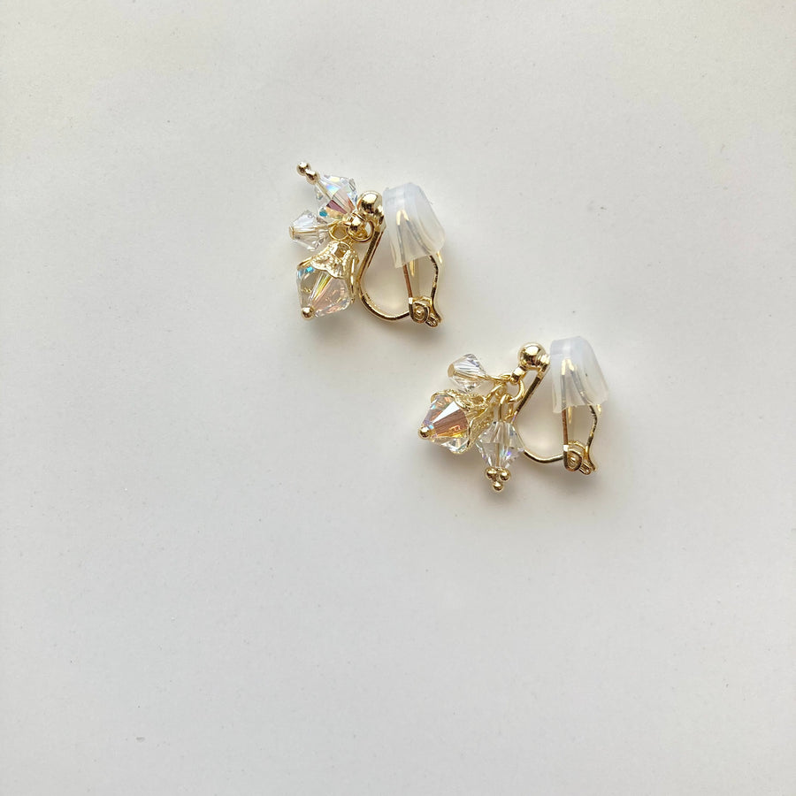 THREE SWAROVSKI Pierces / Earrings (GOLD)