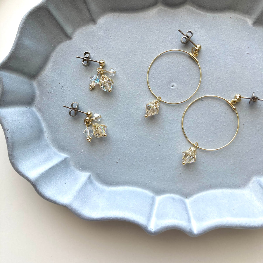 Circle SWAROVSKI Pierces / Earrings (GOLD)