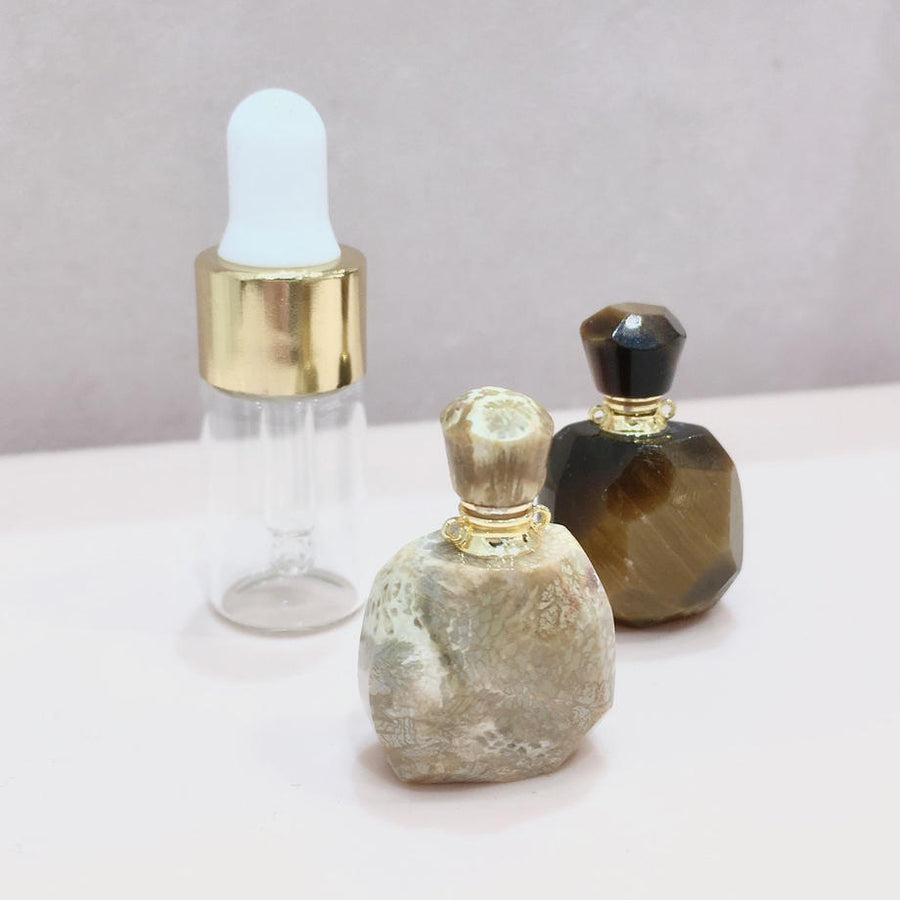Select Perfume Bottle (Green Fluorite / Amethyst)